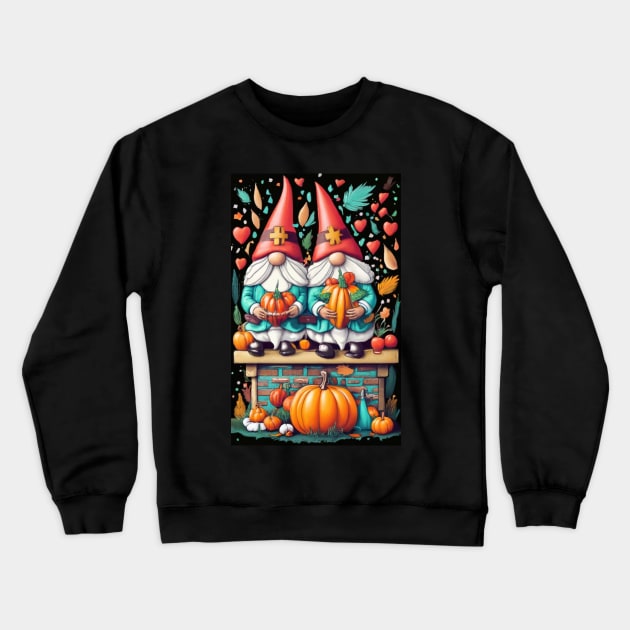 Thanksgiving Nurse Gnomes Fall Scrub Top Autumn RN Women Crewneck Sweatshirt by click2print